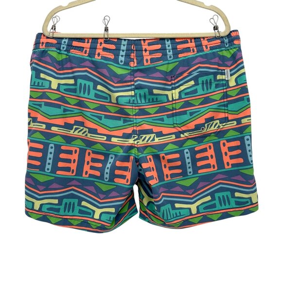 Chubbies Mens Large Swim Trunks Aztec Neon Multicolor Shorts - Picture 2 of 7